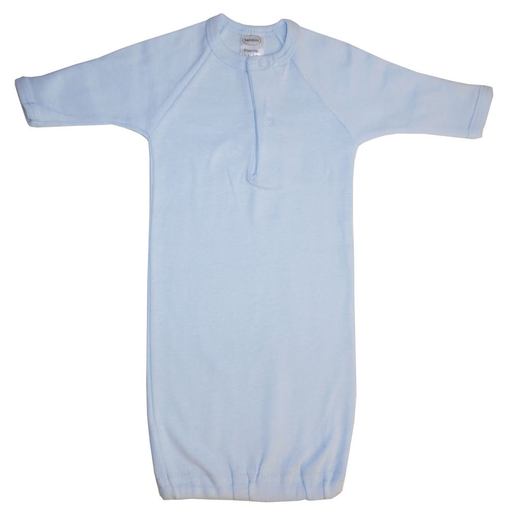 Bambini Preemie Solid Blue Gown 